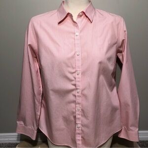 Classic LLBean Striped Shirt pink/white EUC